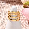 304 Stainless Steel Multilayer Open Cuff Rings for Women RJEW-Z077-01G-05-2
