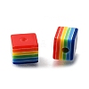 Opaque Rainbow Stripe Resin Beads RE-CBA0A57-07-1