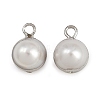 Natural Pearl Round Charms KK-D423-08P-1