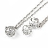 Brass with Rhinestone Pendant Necklaces NJEW-G089-03H-P-1