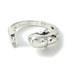 Whale Alloy Open Cuff Rings RJEW-K275-11AS-2