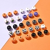 45Pcs 9 Colors Printed Round Wood European Beads WOOD-FS0001-21-7