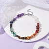 Chakra Natural Gemstone Chips Beaded Anklets for Women AJEW-AN00556-4