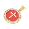 Religion Cross Brass Micro Pave Clear Cubic Zirconia Pendants CU-CBA83A6-03B-G-3