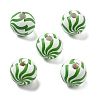 Printed Schima Wood European Beads WOOD-G023-15A-1