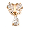 Brass Micro Pave Clear Cubic Zirconia Pendants ZIRC-U003-01G-03-1