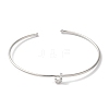 Rack Plating Brass Micro Pave Clear Cubic Zirconia Letter Open Cuff Bangles BJEW-A018-01P-J-2
