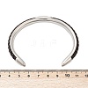 304 Stainless Steel Microfiber Leather Cord Cuff Bangles BJEW-D304-14P-02-3