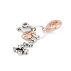 Brass Pendants with Cubic Zirconia European Beads LS-KK-Q015-01G-2
