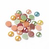 Pearlized Plated Opaque Glass Cabochons X-PORC-S801-10mm-M-1