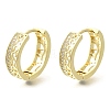 Brass Clear Cubic Zirconia Hoop Earrings EJEW-M047-23G-4