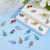 40Pcs 8 Styles Angel Glass & Alloy Pendant Decorations HJEW-FH00076-4