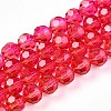 Baking Paint Transparent Glass Beads Strands DGLA-A035-T8mm-A02-1