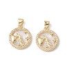 Rack Plating Brass Shell Pendants KK-D087-25G-03-2