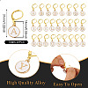 26Pcs Flat Round with Letter A~Z Alloy Enamel Pendant Locking Stitch Markers HJEW-TAC0089-4