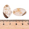 Transparent Resin and Walnut Wood Pendants RESI-T057-03N-4