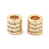 Column Brass Micro Pave Clear Cubic Zirconia Beads KK-S394-05B-2