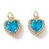 Brass Micro Pave Cubic Zirconia Charms ZIRC-A019-14G-2