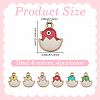 24Pcs 6 Colors Printed Light Gold Tone Alloy Pendants ENAM-BM0001-33-2