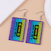 Opaque Acrylic Tape Dangle Earrings FS-WG620E7-02-1