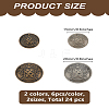 24Pcs 4 Styles 4-Hole Brass Buttons BUTT-LP0001-07-2