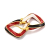 Brass & Enamel Hoop Earrings for Women EJEW-U015-17B-G-2