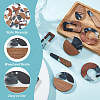 HOBBIESAY 12Pcs 6 Styles Resin & Walnut Wood Pendants WOOD-HY0001-19-4