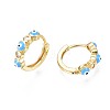 Clear Cubic Zirconia Evil Eye Huggie Hoop Earrings with Enamel EJEW-N015-18C-2