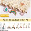  8Pcs 8 Style Rainbow & Cloud & Heart Enamel Dangle Leverback Earrings for Women HJEW-NB0001-35-7