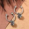 Rose Flower 316 Surgical Stainless Steel Hoop Earrings EJEW-G416-45AS-2