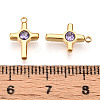 Ion Plating(IP) 304 Stainless Steel Micro Pave Cubic Zirconia Charms STAS-N110-01E-G-3