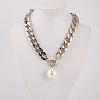CCB Plastic Twisted Cuban Link Chain Necklaces for Mens NJEW-JN00910-02-1