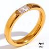 304 Stainless Steel Pave Cubic Zirconia Finger Rings FS-WG61B2A-10-1