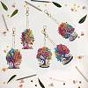 6Pcs Tree DIY Diamond Painting Keychain Kit PW-WG16602-01-4