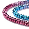 Rainbow Color Electroplate Non-magnetic Synthetic Hematite Beads Strands G-L489-F01-3
