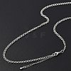 Brass Double Link Chains Necklaces for Women NJEW-D302-37P-3