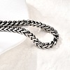 304 Stainless Steel Wheat Chain Bracelets for Men Women BJEW-B140-05P-3