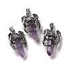 Natural Amethyst Pointed Pendants G-B042-04P-54-1