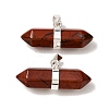 Natural Red Jasper Double Terminal Pointed Pendants G-NH0001-15P-09-1