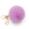 Imitation Rabbit Fur Pom-Pom & Cat Keychain PW-WG92087-06-1