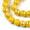 Electroplate Opaque Glass Beads Strands GLAA-T032-P6mm-AB08-2