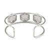 Non-Tarnish 304 Stainless Steel Wide Textured Open Cuff Bangles BJEW-Q348-05P-11-3