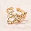 Brass Micro Pave Clear Cubic Zirconia Finger Rings RJEW-C120-27B-G-4