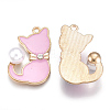 Alloy Enamel Kitten Pendants X-ENAM-S115-045B-2