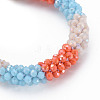 Crochet Glass Beads Braided Stretch Bracelet BJEW-T016-08F-2