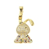 Rack Plating Brass Micro Pave Cubic Zirconia Pendants KK-S380-38A-G-1