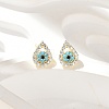 Brass Micro Pave Clear Cubic Zirconia Stud Earrings EJEW-A128-02G-4