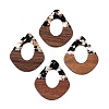 Transparent Resin and Walnut Wood Pendants RESI-T057-07A-1