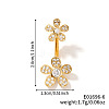 Shiny Sunflower Brass Full Crystal Rhinestone Belly Button Rings AG8892-6-1