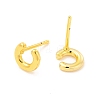 Brass Hollow Out Initial Letter Stud Earrings for Women EJEW-A044-01G-C-2